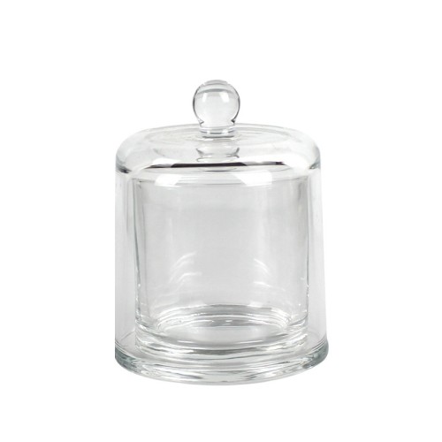 Luxury Empty Clear Glass Transparent Bell Shape Desktop Candle Holder Scented Candle Jar With Cover for Decoration Diy Candle