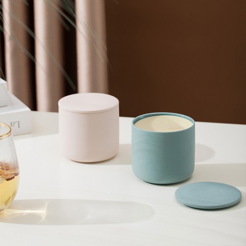 Creative Home Decoration Luxury Matte 14oz Empty Nordic Ceramic Candle Jar Candle Container