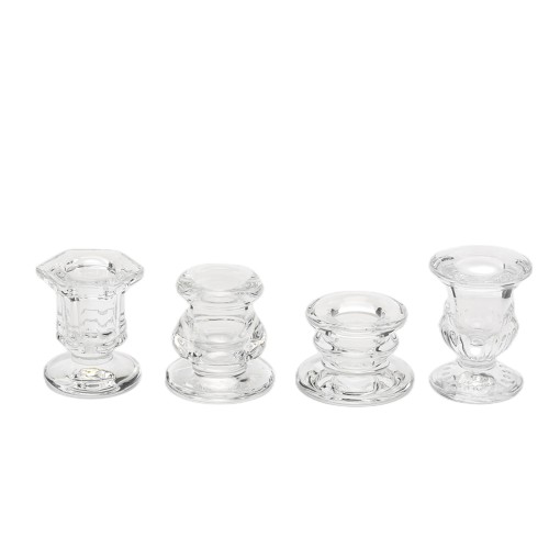 Romantic Candlestick Holders Clear Glass Candlestick Holders Taper Candle Stick Holders Set for Home Decor Wedding Party