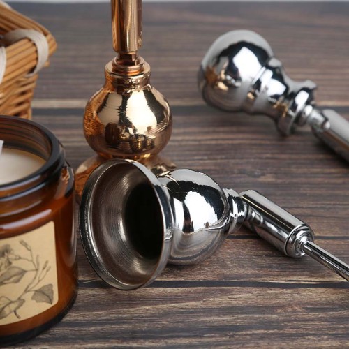 Creative Gold & Silver Bell Gourd Shaped Candle Snuffer Metal Wick with Long Handle Elegant Candle Accessories Tool