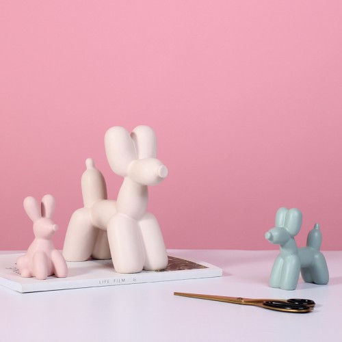Creative Cute Animal Crafts Decorative Ceramics Funky Home Decor Knick-Knacks Modern Desktop Ornament Balloon Dog Sculpture