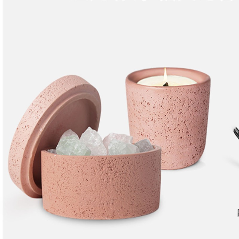 Natural Soy Custom LOGO Wholesale Cement Ceramic Jar Scented Soy Wax Candles 